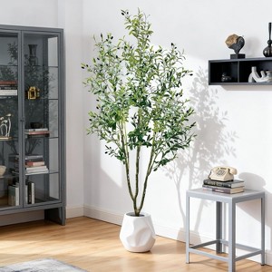 Fake Olive Tree with Pot, Faux Olive Tree, Indoor Tall Artificial Plants Potted for Indoor Outdoor Living Room Home Office Entryway  Wedding Decor - 1 of 4