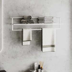 vidaXL Towel Rack White 37.4 in.x9.8 in.x8.7 in. Iron - 1 of 4