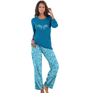 Dreams & Co. Long Sleeve Knit PJ Set - 1 of 4
