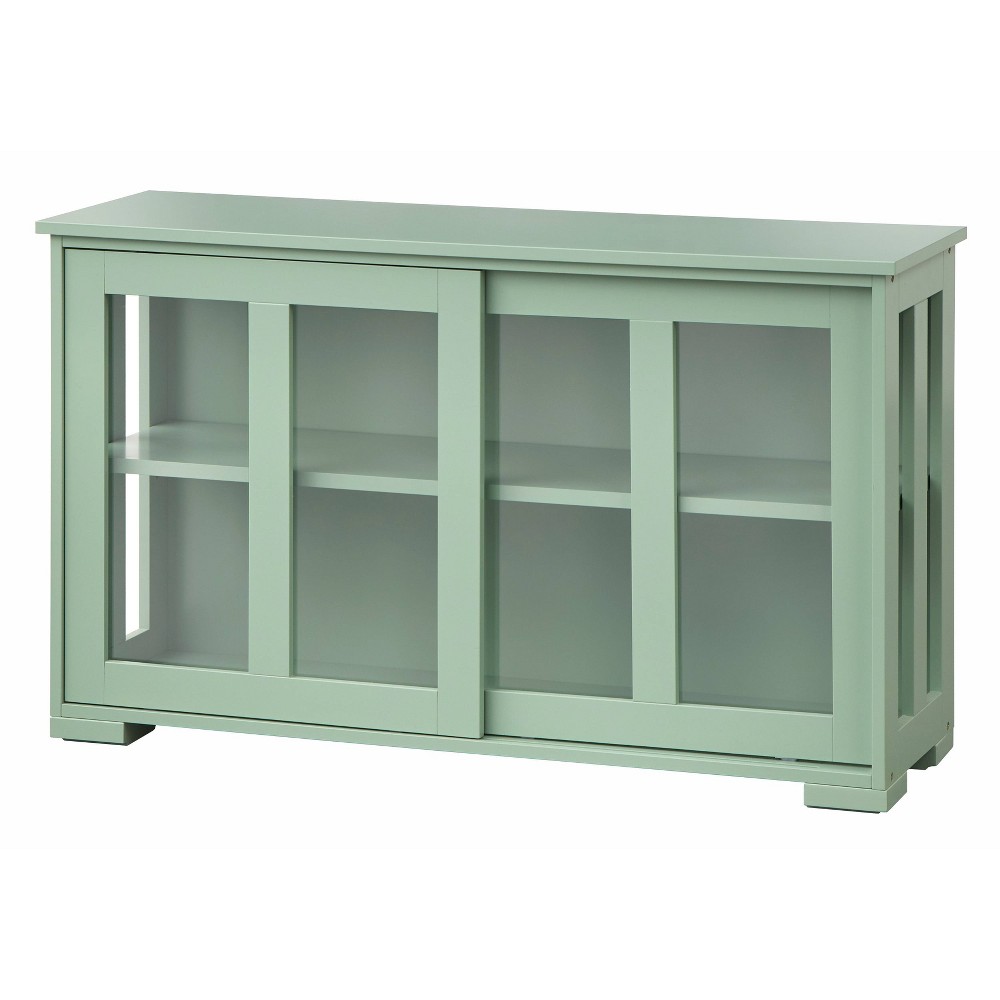 Photos - Wardrobe Pacific Stackable Cabinet with Sliding Glass Doors Mint Green - Buylateral