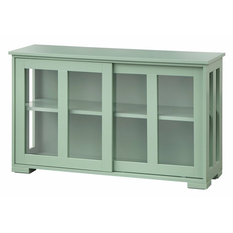 Pacific Stackable Cabinet with Sliding Glass Doors Mint Green - Buylateral, 1 of 8