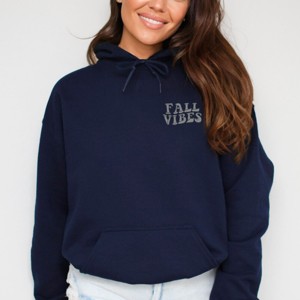 Simply Sage Market Embroidered Fall Vibes Retro Hoodie - 1 of 4