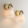360 Lighting Ashley 10 1/2" High Antique Brass and Leather Wall Sconce Set of 2 - 2 of 4