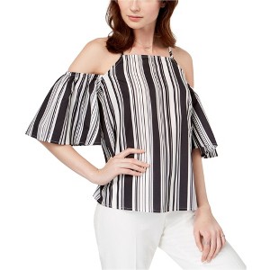 Almost Famous Womens Striped Cold Shoulder Blouse - 1 of 1