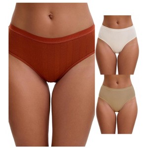 INSPIRE CHIC Women's High Waisted Butt Lifter Briefs Tummy Control Underwear, Available in Plus Size 3 Packs - 1 of 4