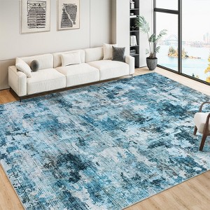 Modern Abstract Area Rugs Washable , Soft Large Bedroom Rug - 1 of 4