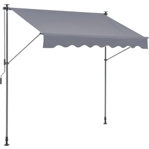 VEVOR Manual Retractable Awning, 78" Outdoor Retractable Patio Awning Sunshade Shelter, Patio Door Window Awning Canopy with 39" Sun Shade Curtain - 1 of 4