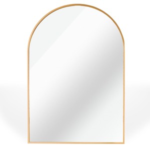 TopComfy Makeup Mirrors Gold Metal Framed Arched Bathrrom Mirror Living ...