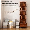Maliang 6 Tier Bookcase Storage Rack with Wheels, 360 Display Rotating Bookshelf for Small Space, Brown - 3 of 4