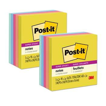 Post-it Super Sticky Pads in Miami Colors 2 x 2 Miami 90/Pad 8 Pads/Pack  6228SSMIA