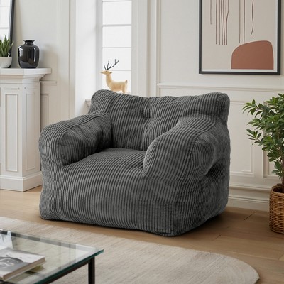 Pamapic Bean Bag Chair, Corduroy Lazy Sofa Bean Bags Comfy Couch with Armrests for Bedroom, Living Room, Apartment