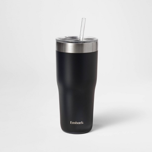 30oz Stainless Steel Straw Tumbler Black - Embark™ : Target