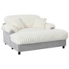JUJABU 65.25" Modern Chaise Lounge Sofa, Cozy Plush Couch with Two Throw Pillows for Living Room - 2 of 4