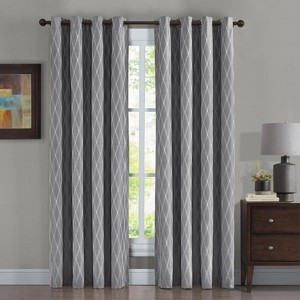 Egyptian Linens 100% Blackout Curtain Jacquard Thermal Insulated Victoria Panels ( Set Of 2) - 1 of 4