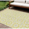 Yellow Ivory And Gray Floral Medallion Washable Indoor Outdoor Area Rug - 2 of 4