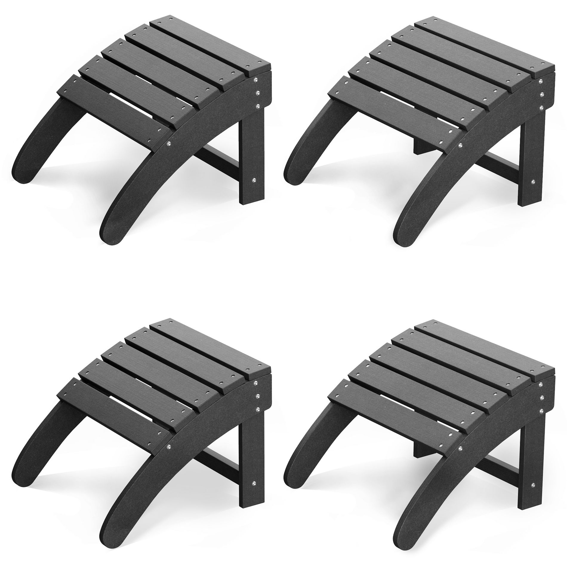 Ottoman for Adirondack Chair, HDPE Adirondack Ottoman Footrest, Weather Resistance Outdoor Footstool for Outside Porch Pool Lawn Backyard