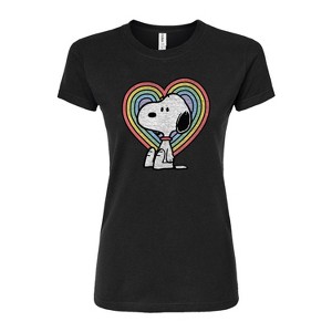 Women's - Peanuts - Snoopy Pastel Heart Fitted Graphic T-Shirt - 1 of 3