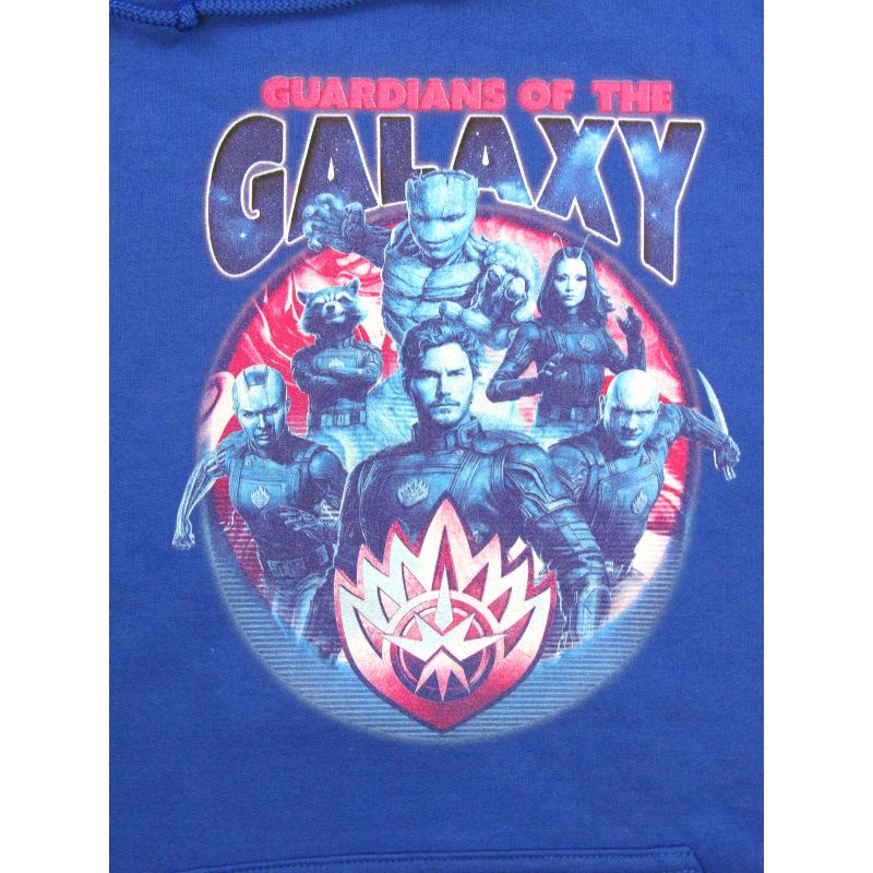 Guardians Of The Galaxy Vol. 3 Character Logo Long Sleeve Royal Blue Unisex Adult Hooded Sweatshirt, 2 of 4