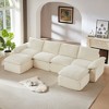 141'' Corduroy Cloud Modular U-Shaped Sectional Sofas with High-Density Sponge Seat and Freely Combinable Design - 4 of 4