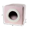 Cat House - Indoor Bed with Removable Foam Cushion - Cat Cave for Puppies, Rabbits, Guinea Pigs, Hedgehogs, and Other Small Animals by PETMAKER (Pink) - image 2 of 4