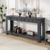ORRD Rustic Chic Sofa Table with 4 Drawers & Bottom Shelf - 63" Entryway Console Table, Solid Wood, Farmhouse Hallway Storage（Blue） - 3 of 4