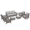 Sonkuki 8 Pieces Patio Sofa with Swivel Rocking Chairs Set, All-Weather PE Rattan Conversation Couch with Cushion - 2 of 4