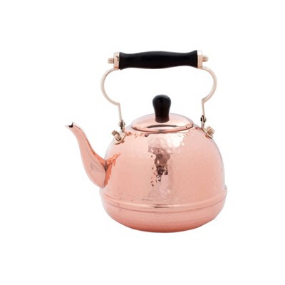 Old Dutch 64oz Copper Hammered Tea Kettle with Wood Handle