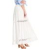 Allegra K Women's Lace Insert Vintage Swing A-Line with Elastic Waist Maxi Skirt - 4 of 4