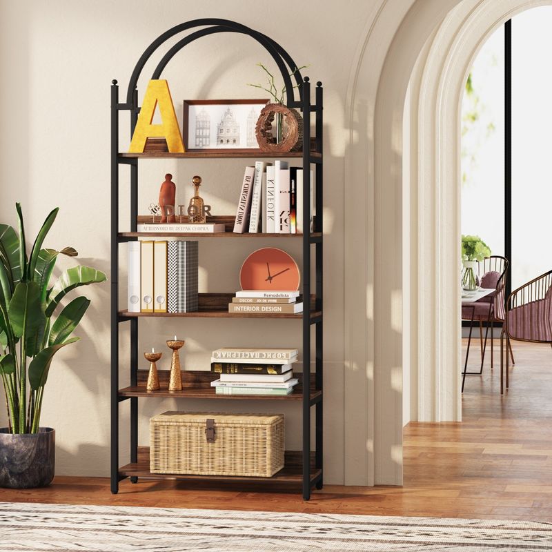 Tribesigns 72" Modern Open Arched Bookshelf, 4 of 9