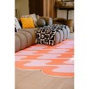Lany Space Irregular Shaped Orange and Pink Wavy Rug - 3 of 4