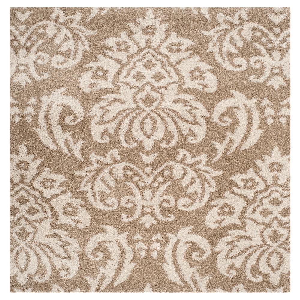 Beige/Cream Abstract Loomed Square Area Rug - (5'x5') - Safavieh