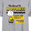 Women's - Peanuts - Charlie Brown Secret To Happiness Oversized Graphic T-Shirt - image 2 of 4