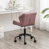 Diamond Tufted Adjustable Swivel Office Chair, Upholstered Swivel Office Chair, Swivel Office Chair No Arms For Living Room-The Pop Home - 3 of 4