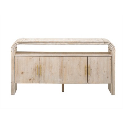 Vynxaria Elegant Sideboard with Treated Fir Veneer - Perfect for Entryway, Hallway, Living Room, Foyer, Corridor Decor,Beige