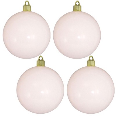 Christmas by Krebs 4ct Pure White Matte Finish Shatterproof Christmas Ball Ornaments 4" (100mm)