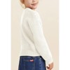 Girls Pullover Sweater Cable Knit Crew Neck Long Sleeve Sweater Knit Tops,White - M - 2 of 4