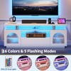 LED TV Stand for 65 70 Inch TV, Modern Entertainment Center with Power Outlets and LED Lights, TV Console for Living Room, Bedroom, White - 2 of 4
