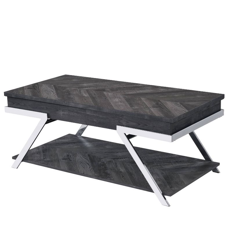 Roma Lift Top Cocktail Table Metal and Wood Dark Gray - Steve Silver Co., 3 of 8