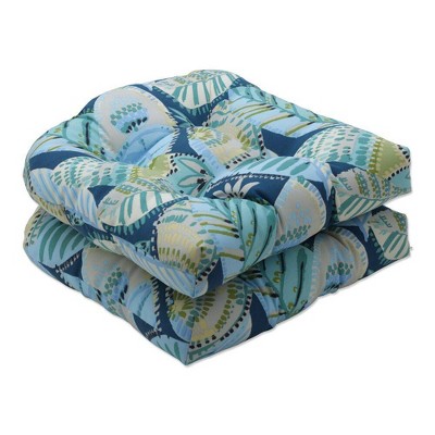 2pc 19" x 19" Outdoor/Indoor Seat Cushion Mainstay Pacific Blue - Pillow Perfect