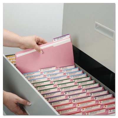Smead File Folders 1/3 Cut Top Tab Letter Pink 100/Box 12643