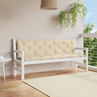 vidaXL Garden Bench Cushion Set of 2 Beige Oxford Fabric (100% polyester)