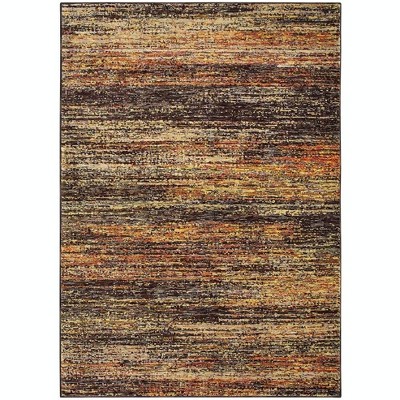 Oriental Weavers Atlas 8037C Gold/ Charcoal Indoor Area Rug - 2'3" x 8'