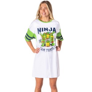 Nickelodeon Teenage Mutant Ninja Turtles Womens' Nightgown Pajama Shirt White - 1 of 4
