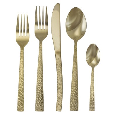 20pc Stainless Steel Baily Silverware Set Light Gold - MegaChef