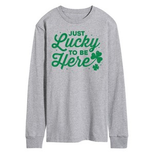 Men's - Instant Message - Just Lucky To Be Here Long Sleeve Graphic T-Shirt - 1 of 4