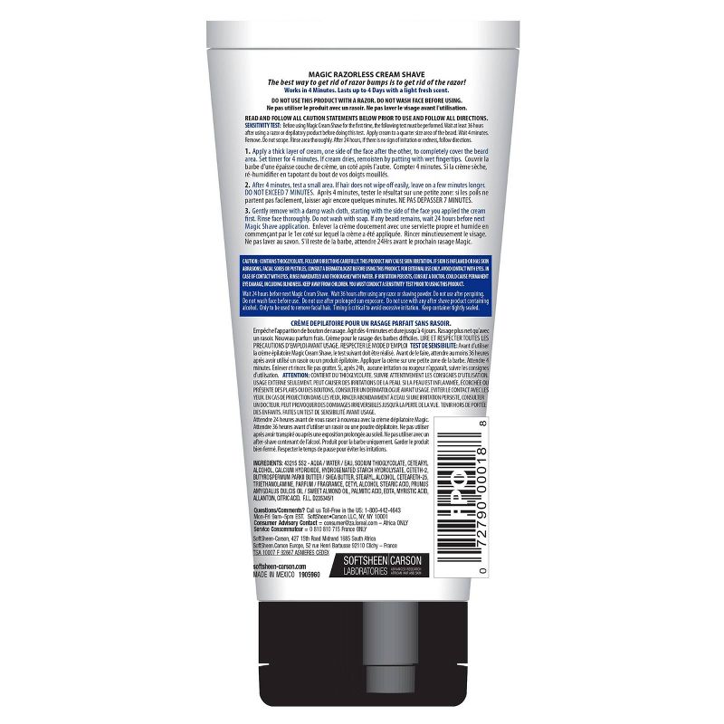 Magic Razorless Shaving Cream for Hair Removal, Normal Beard Maintenance, Depilitory Cream - 6oz, 3 of 7