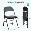 Faux Leather Padded Foldable Chair Set,Commercial Folding Chairs,Home Office Picnic Camping Chair,Upholstered Dining Room Chair-Cuddlewood - 4 of 4