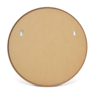 Natural Pine Wood Round Wall Mirror