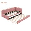 Twin/Full Size Upholstered Daybed Frame with Trundle/2 Storage Drawers, Beige/Gray/Pink/Yellow, 4A -ModernLuxe - image 3 of 4