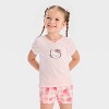 Toddler Girls' 2pc Hello Kitty Short Sleeve T-Shirt and Shorts Set - Pink - 3 of 4